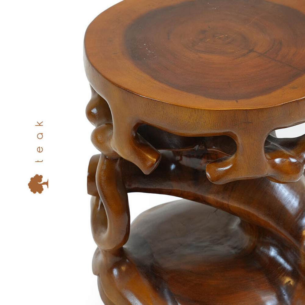 Lüks El Yapımı Teak Root Organik Sehpa - Modern ve Doğal Dekorasyon